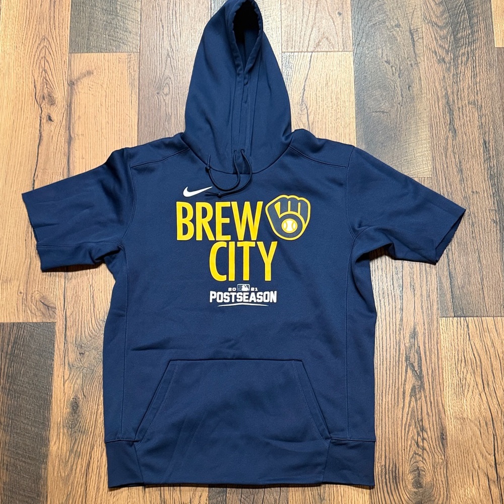 Milwaukee Brewers - Brew City Post Season (20-21) Hoodie - Navy and Yellow